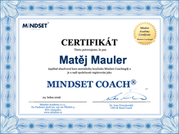 Certifikát - Certifikovaný Mindset Coach