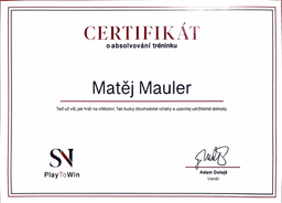 Certifikát - Vyjednávací a prodejní dovednosti
